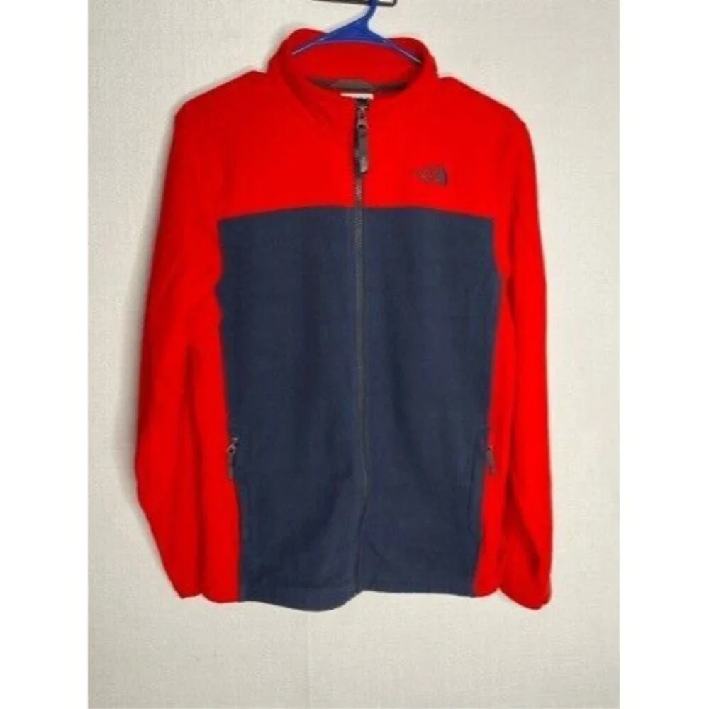 The North Face Full Zip Fleece Jacket Coat‎ Boys Men Size XL(18/20) Red/Blue